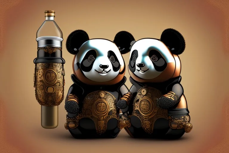 steampunk panda in moutai design