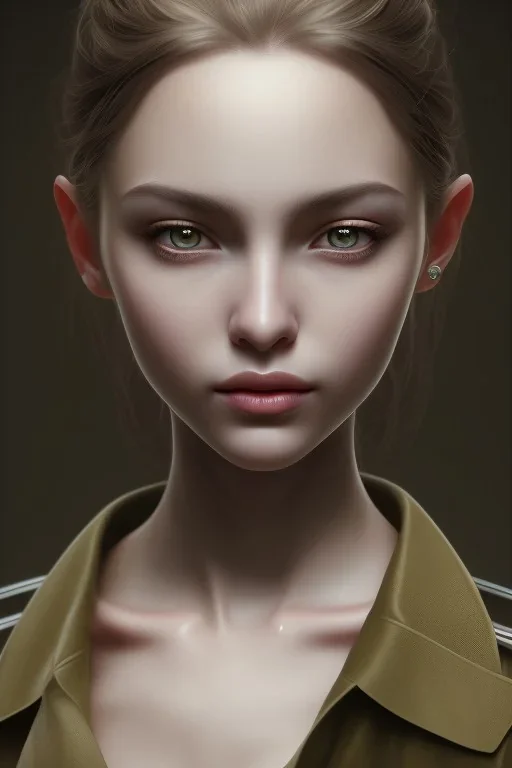 upper body portrait of a young girl from final fantasy live action, with short black hair and green eyes in a tan trenchcoat over a white shirt, award winning, masterpiece digital painting by greg rutkowski, alex grey, artstation, 4k wallpaper