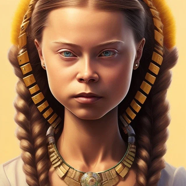  Greta Thunberg portrait mystic indian woman , cute, beautiful, long hair, head and shoulders portrait, cinematic, 8k, resolution concept art portrait by Greg Rutkowski, Artgerm, WLOP, Alphonse Mucha dynamic lighting hyperdetailed intricately detailed