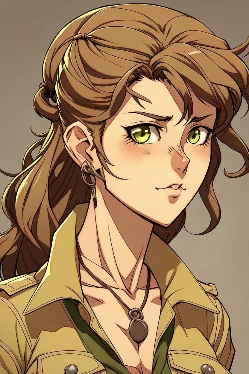 jojos style brown mullet girl character