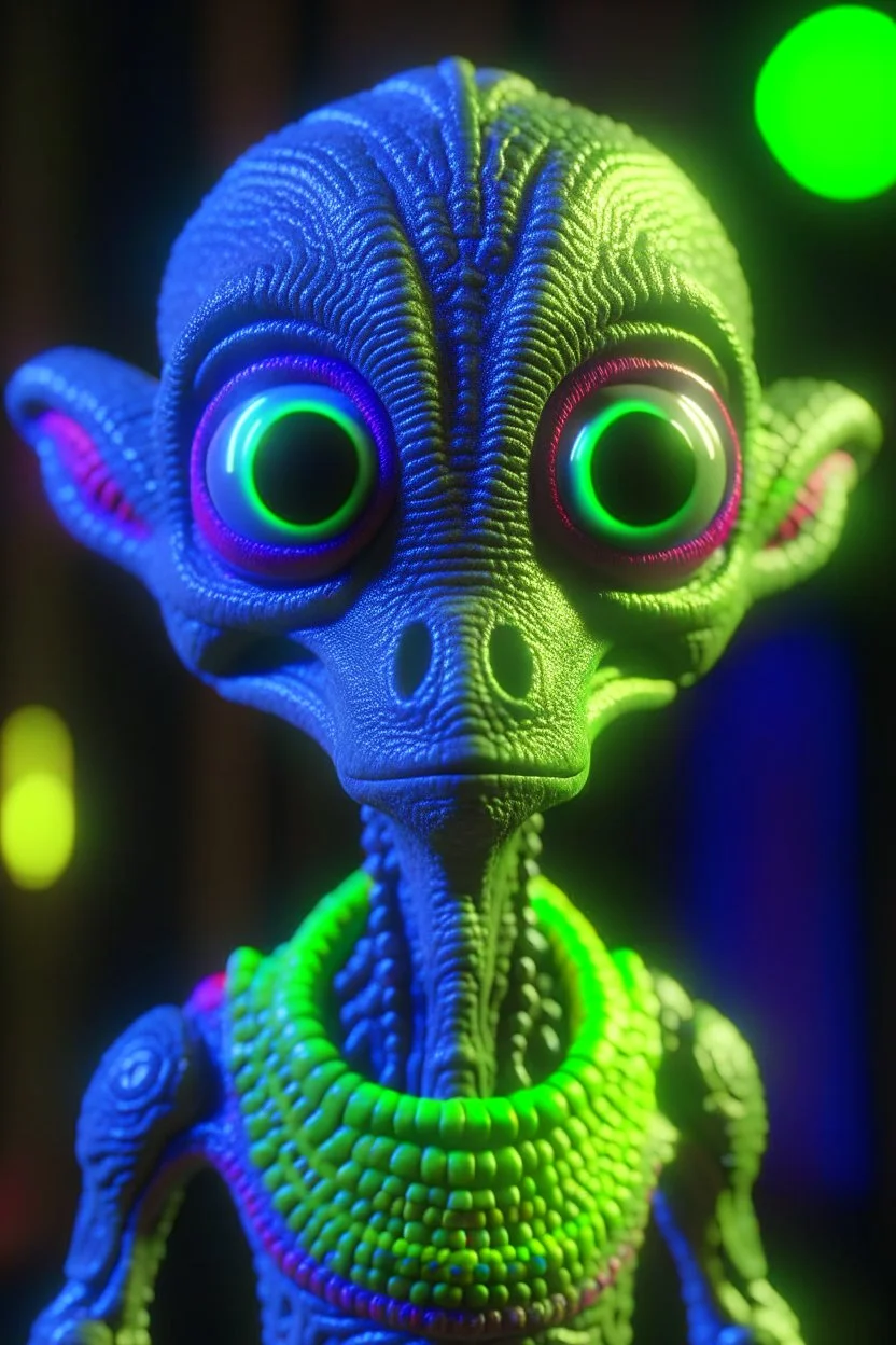 Hippy alien ,3d 4k octane render, smooth, sharp focus, highly detailed, unreal engine 5,