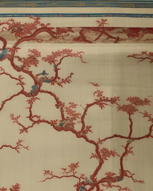 17th-century chinoiserie design of bare leafless invasive vines