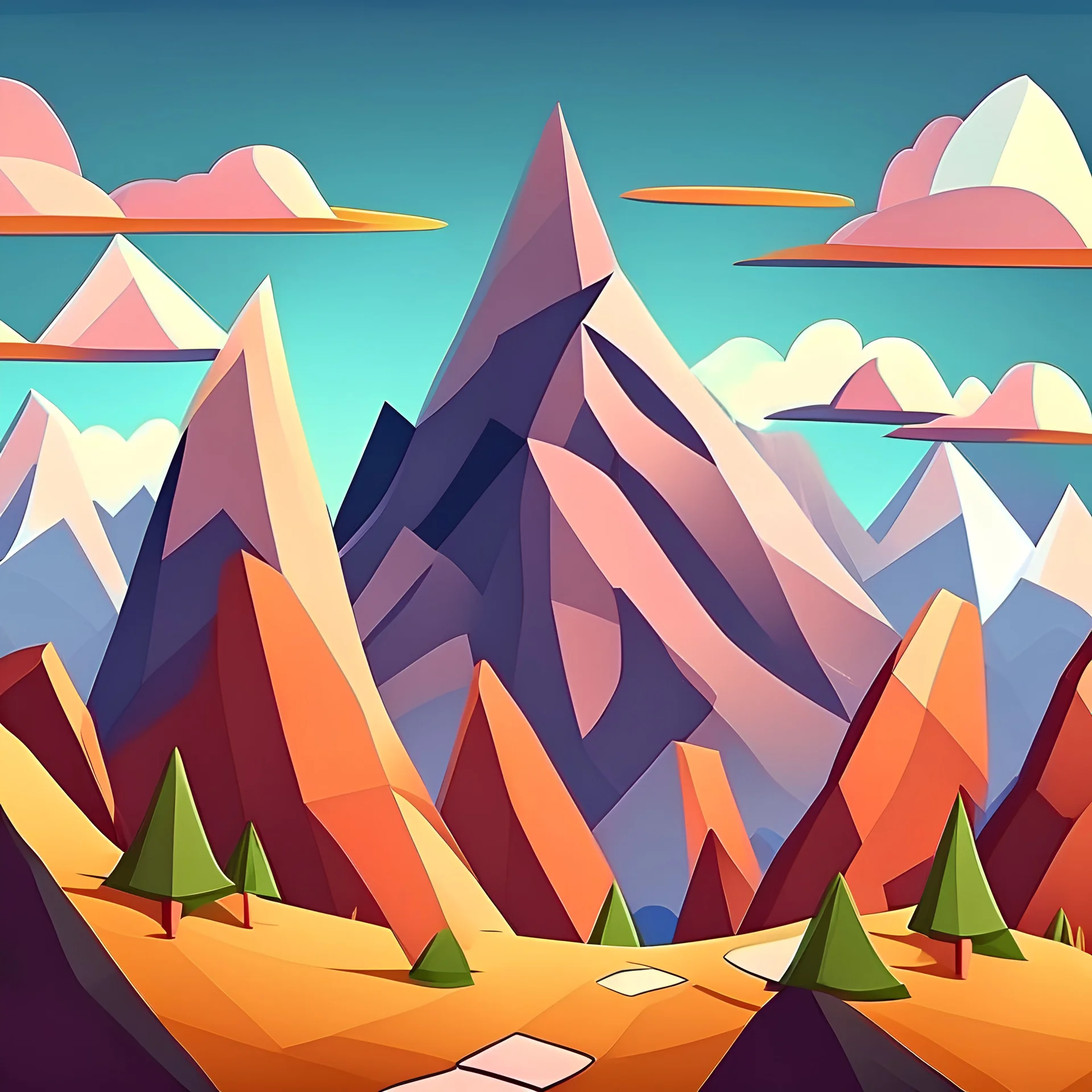 cartoon mountains background