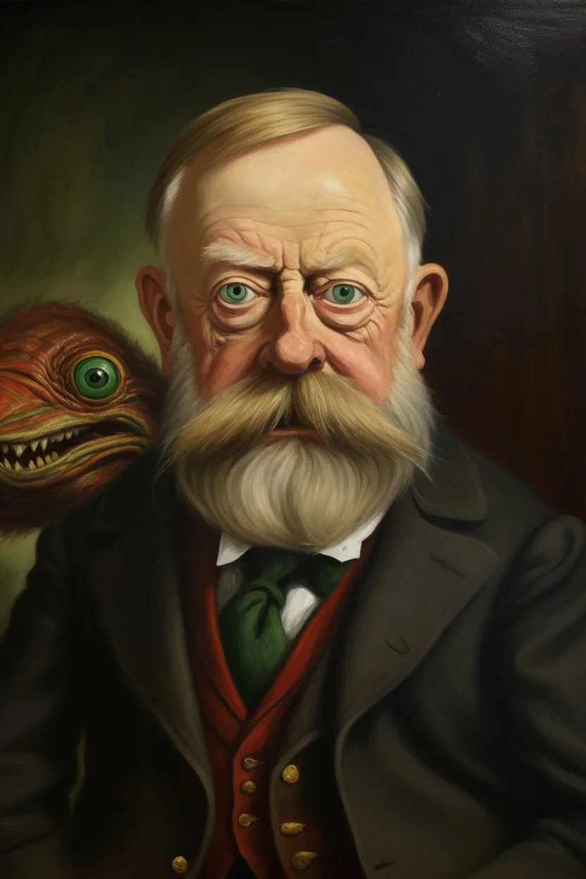 President Benjamin Harrison painted as one eyed monster easting children