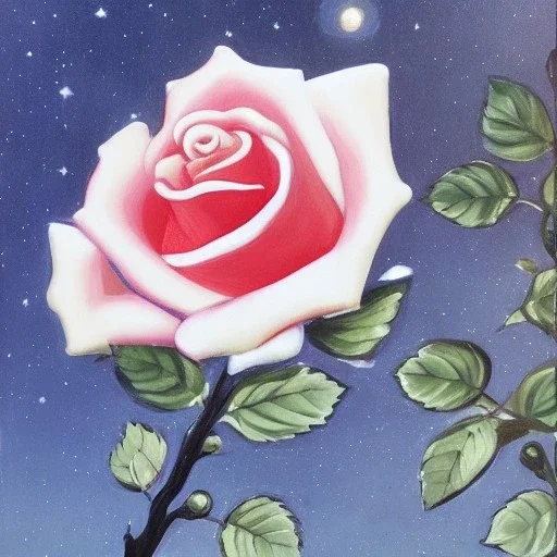 beautiful rose in the moonlight