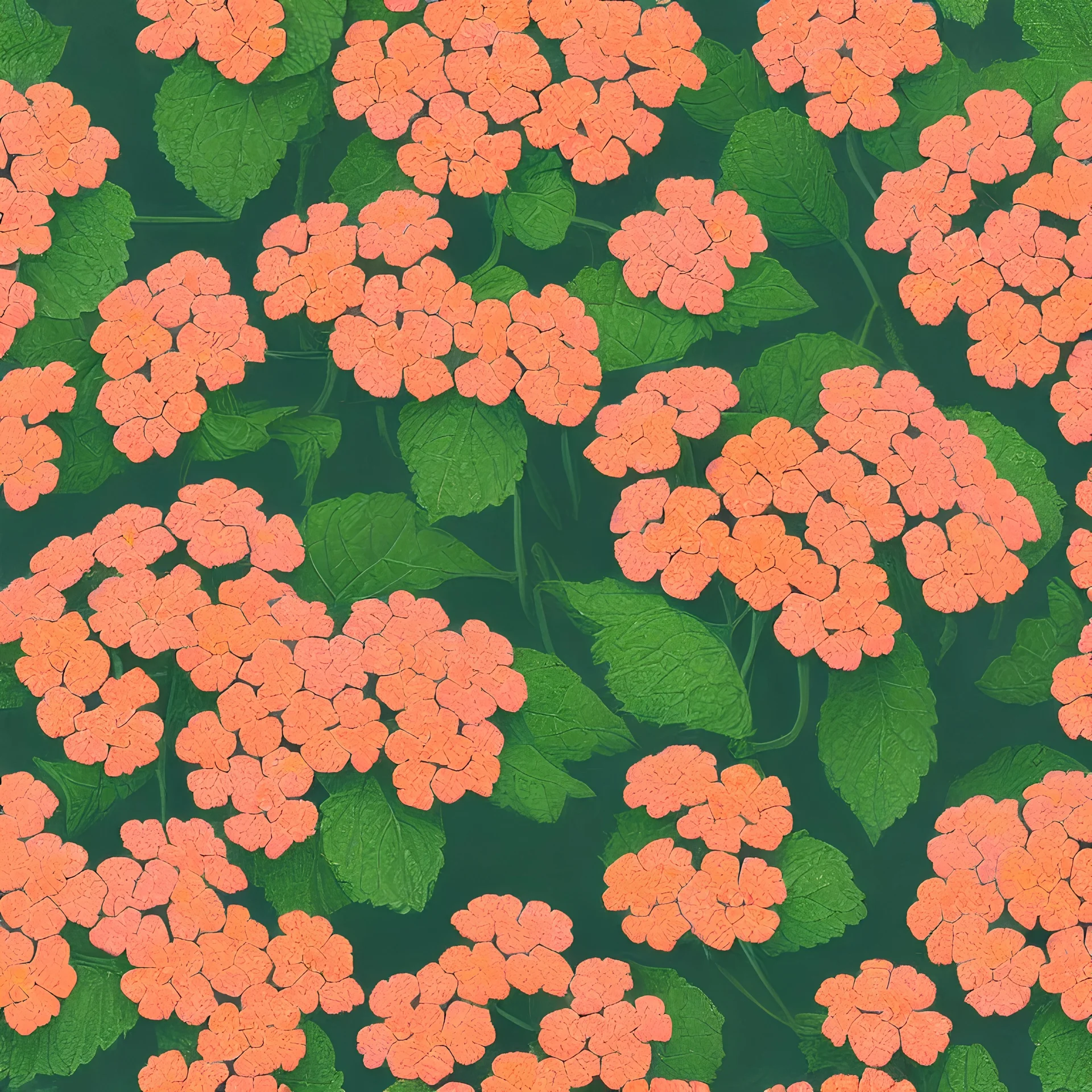 highly detailed painting of beautiful, intricate Lantana flowers, seamless pattern, Academicism