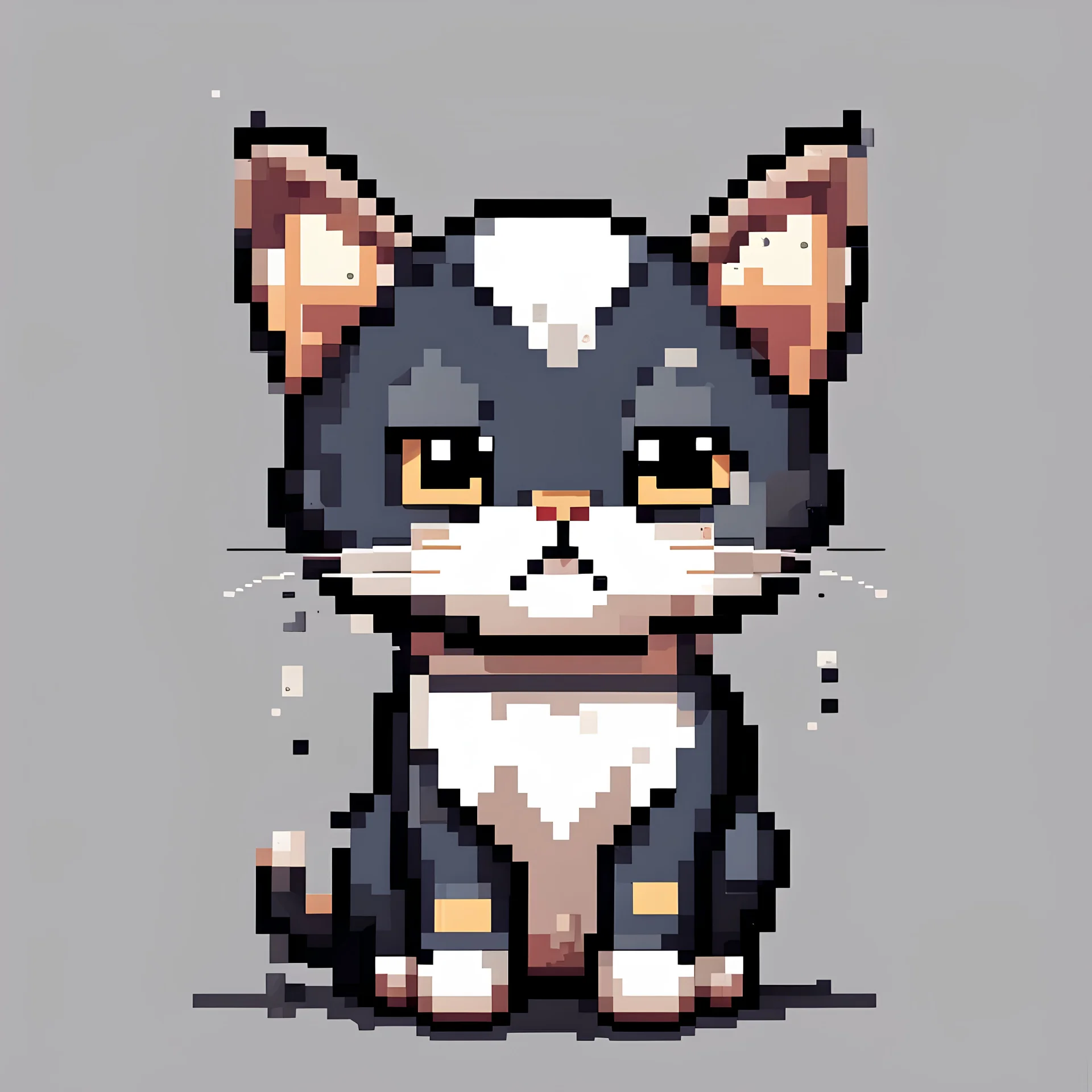 A pixel art cute cat .