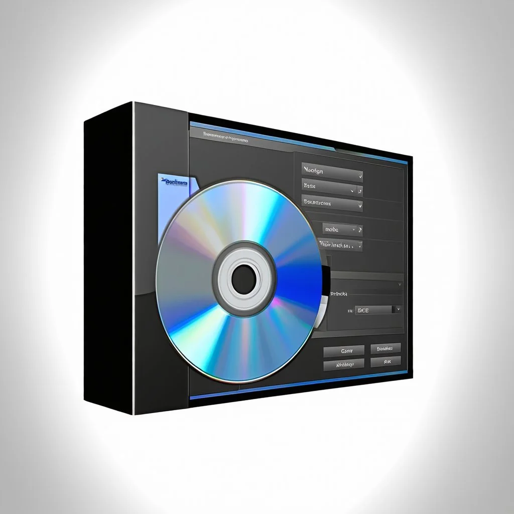 Computer program CD box. Professional studio photography, with more light details.