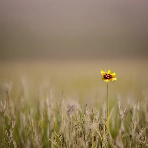 single long stem wild flower in a field, soft focus, award winning landscape photography, nature photography, r/mostbeautiful