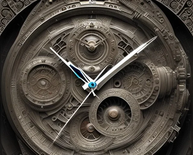 a clock as a time travel machine, realistic, intricately detailed, perfectly round clock, intricate patterns on the edges, meticulously detailed