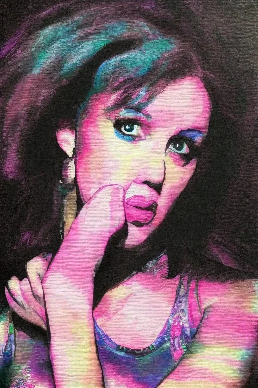 Portrait lady, full body shot, full-color medium shot style of Zoolander