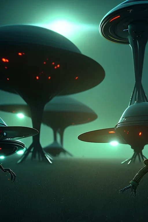 alien invasion clean art NFT, blender 3d