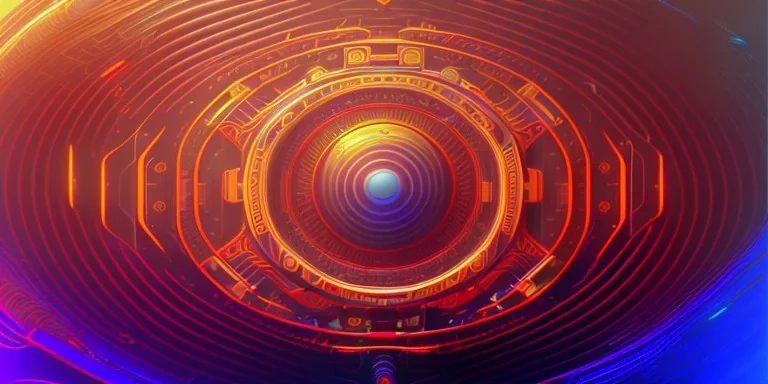 Vector technology abstract background with dynamic amorphous vector flowing gradient particle water curve waves and modern red, yellow, orange lines. Retro futurism geometric, cyberpunk.