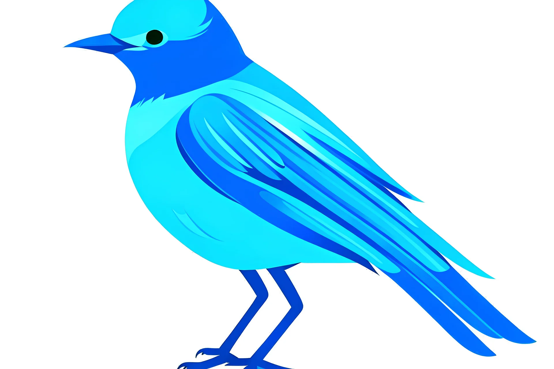 Real Blue bird vector style, solid color