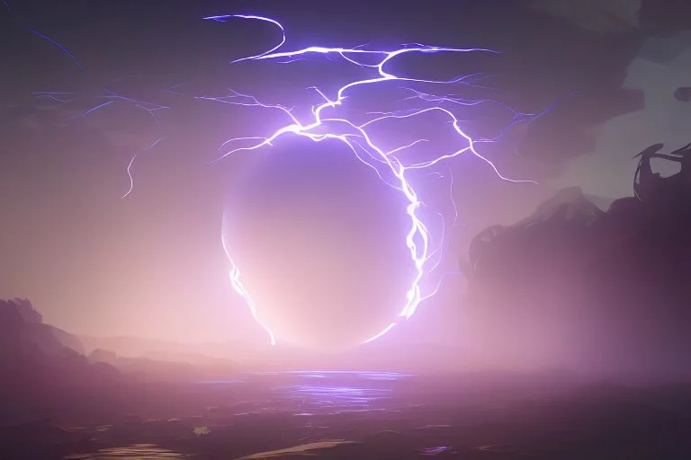 lightning storm inside of glass ball