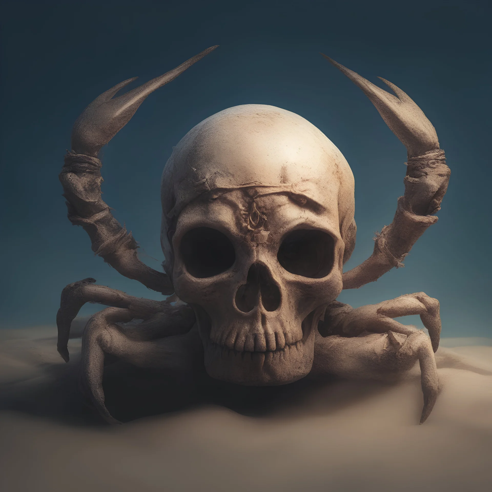 day Sandy beach light skull Cancer scissors big crab scissors 4k