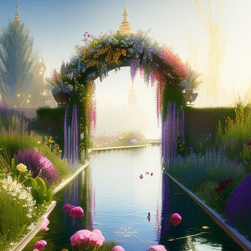 floral archway, sparkle, luminous, ultra high definition, ultra sharp focus, unreal engine 5, extremely sharp detail, colorful, intricate,ornate