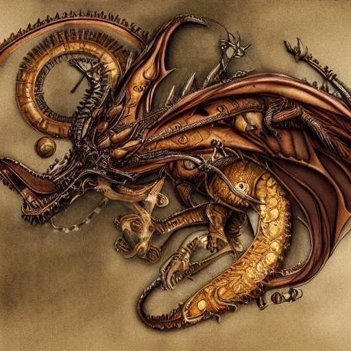 portrait of a steampunk dragon,extremely high detail,realistic