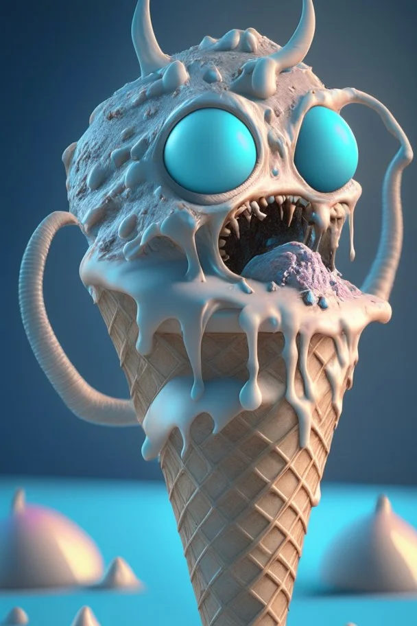 ice cream alien ,highly detailed, artstation, sharp focus,4k