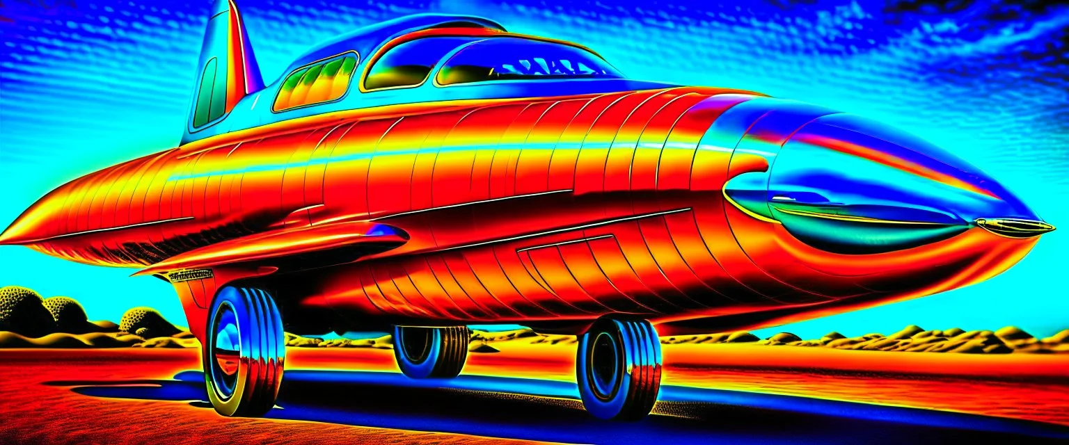 A national geographic award winning photograph of a military fighter jet station wagon wasp hybrid soviet retrofuturism designed by volkswagen only one vehicle per image painted metallic orange traveling at a high rate of speed, jet intake off of front center of vehicle and jet exhaust out the rear with bright blue flame