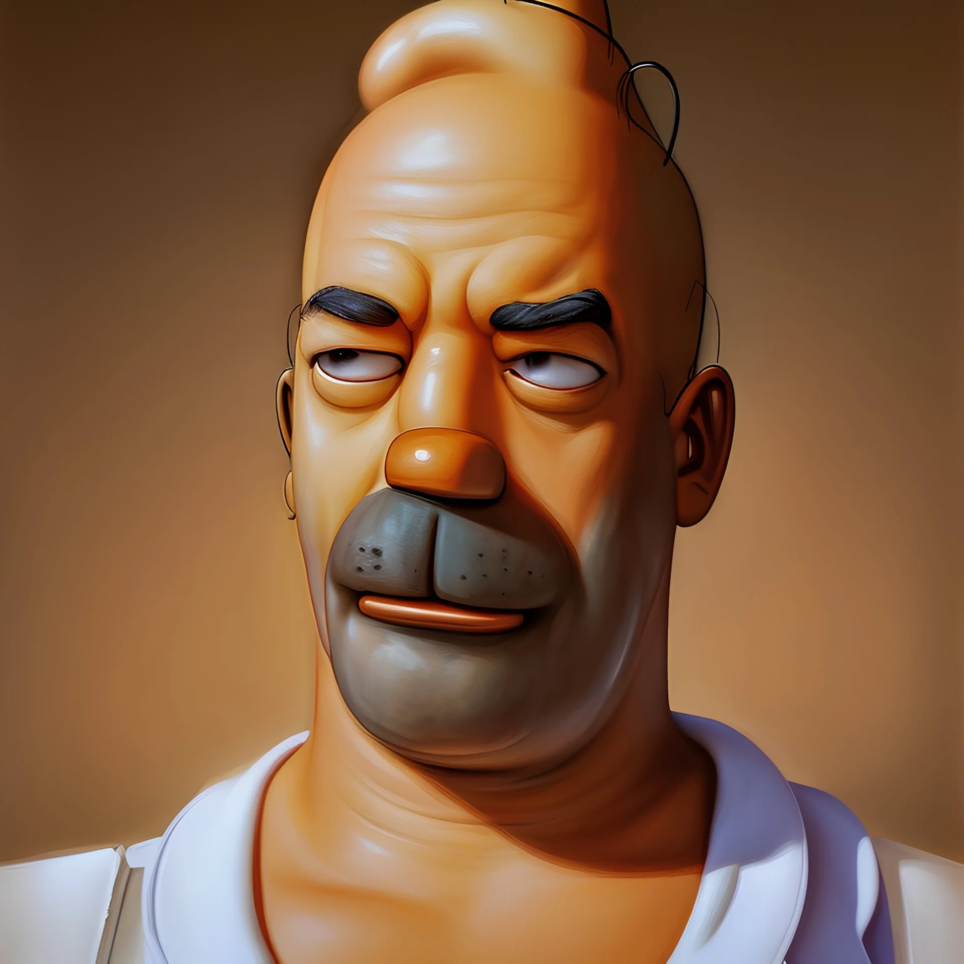 homer simpson, realistic, detailed, RAW