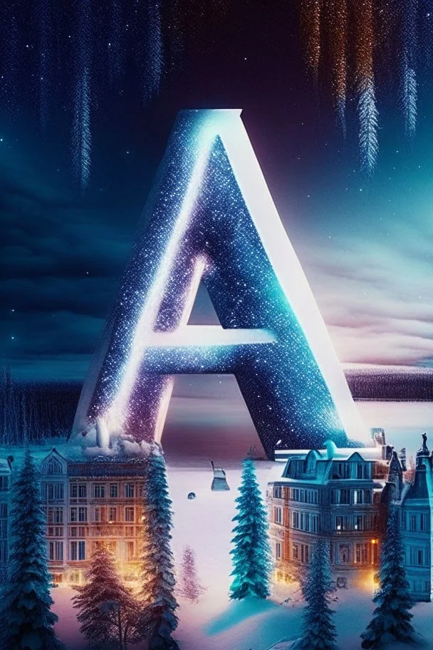 Finland, distinctive features. Northern lights. Finnish architecture. Helsinki. The Finnish letters of the alphabet are scattered in the foreground