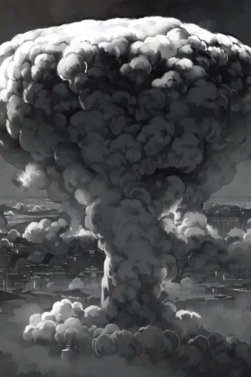 Hiroshima bomb, greyscale