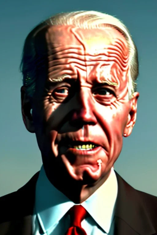 realistic image, joe biden zombie, night, walking twisted, waist up view, 80s, dark ambient, highly detailed, sky background, concept art, unreal engine 5, god rays, ray tracing, RTX, lumen lighting, ultra detail, volumetric lighting, 3d, finely drawn, high definition, high resolution.