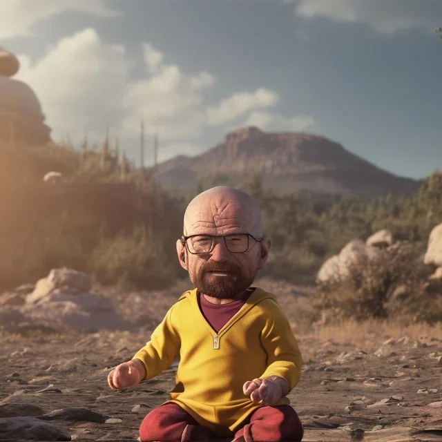 Walter white toddler, full body, angry, Buddha body, dynamic pose, tokio background, dramatic lighting, hyper realistic, unreal engine, 8k, upscale