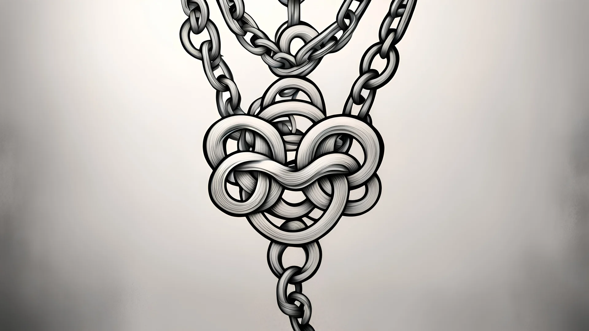 chain, tattoo, drawing, lines