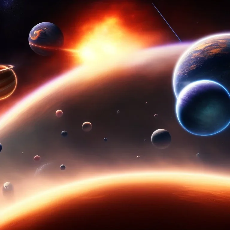 8k resolution round planets, space, starships desktop wallpaper