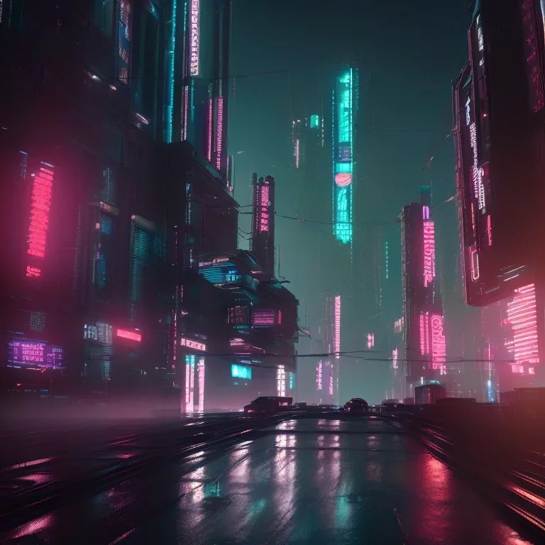 cyberpunk city at night