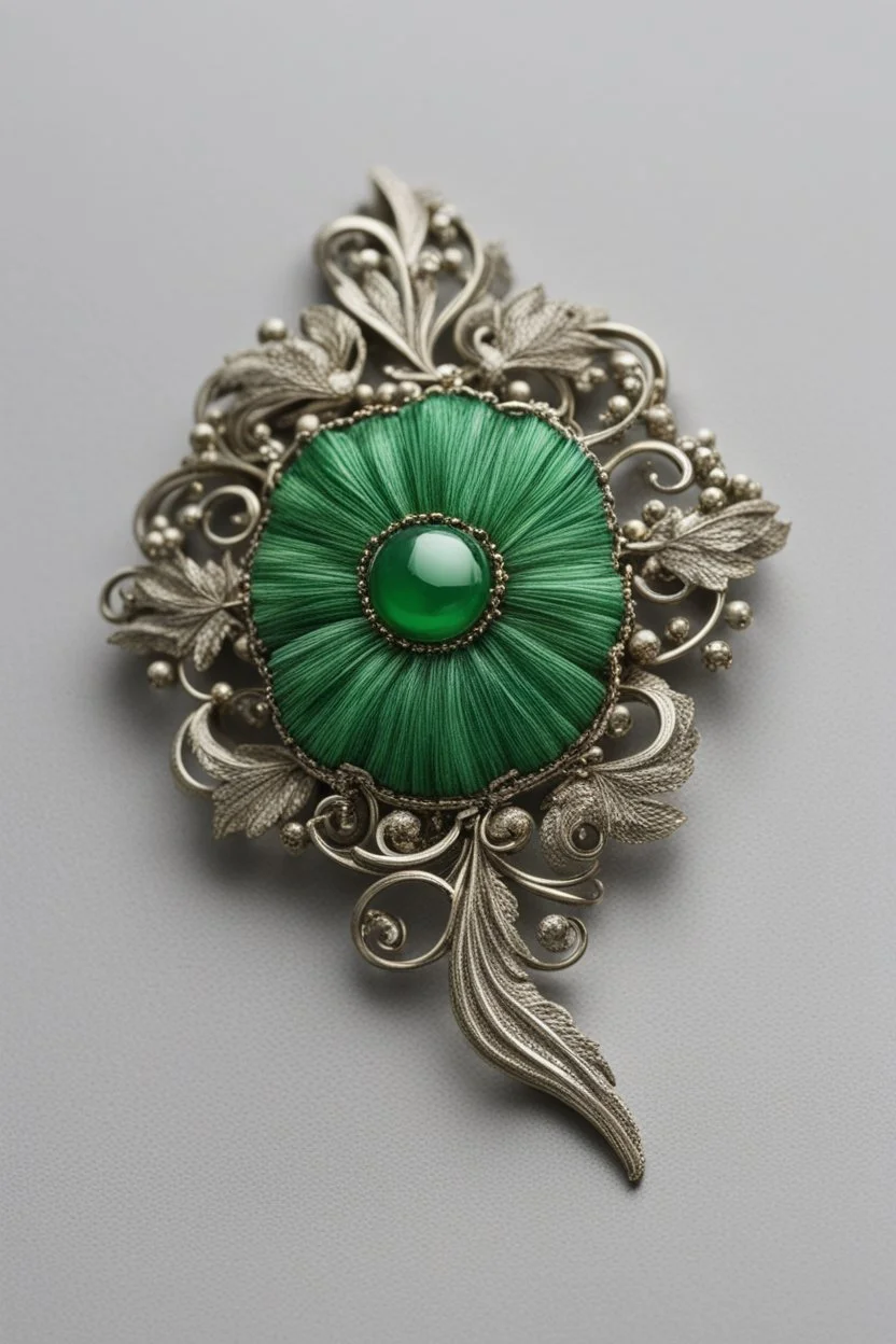 A green brooch