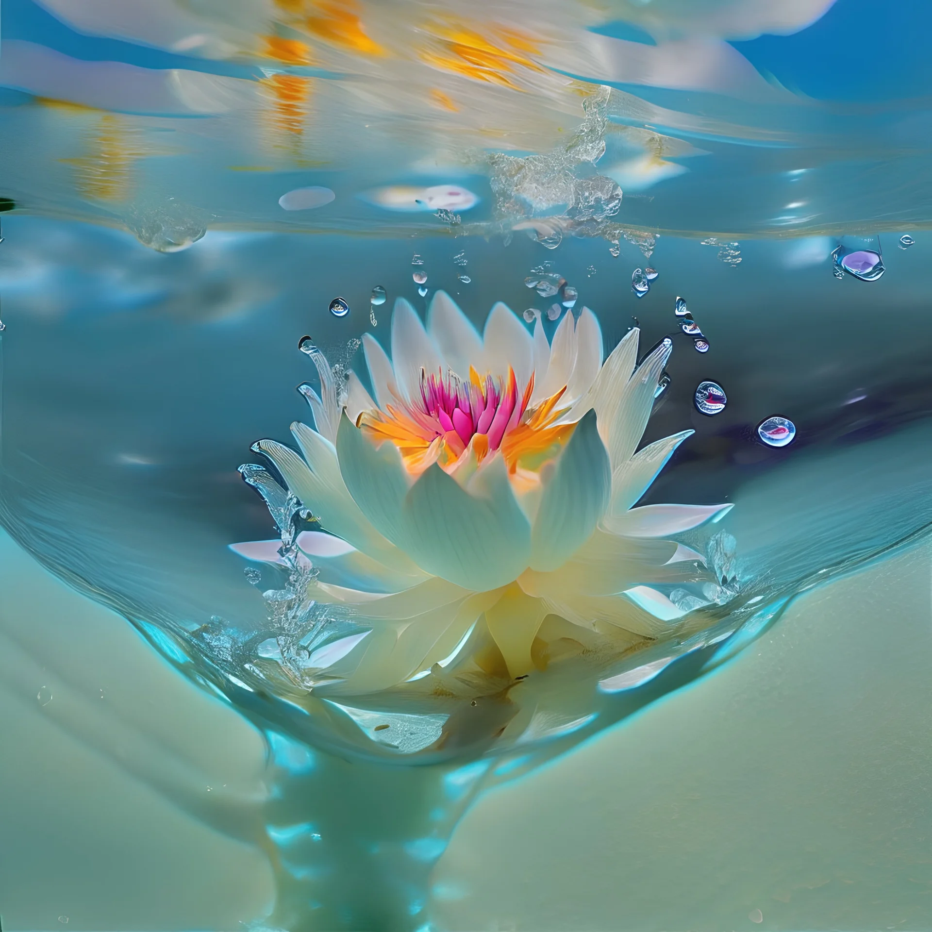 flower under water