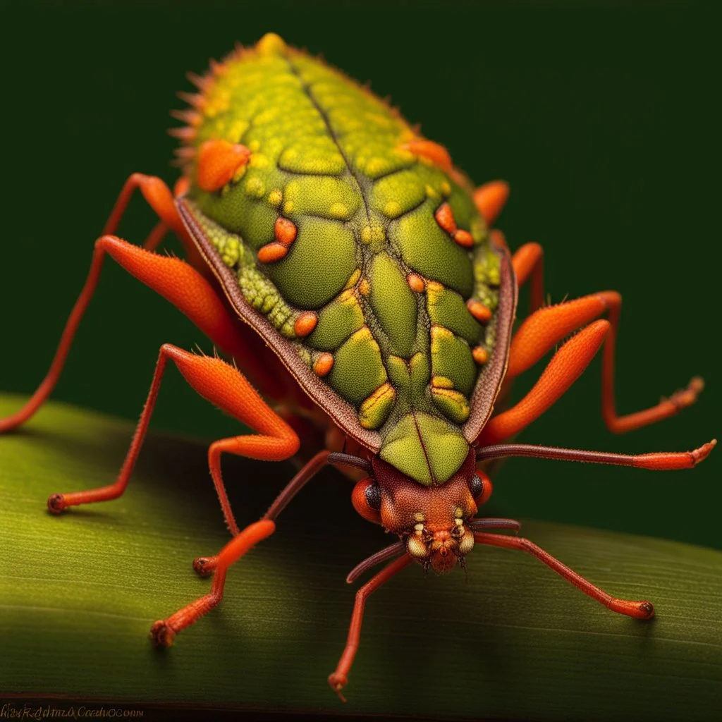 a man-faced_stink_bug, Catacanthus_incarnatus macro HDR photo