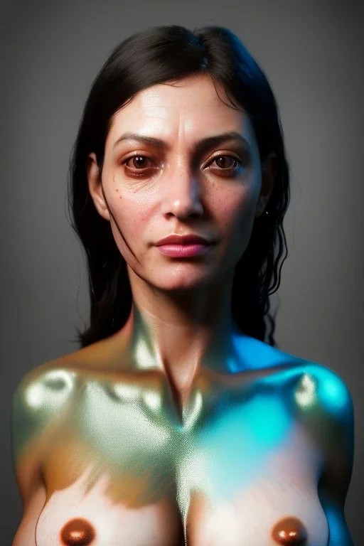 Ultra Realistic image, 38 years old Spanish woman, portrait, small complexion, natural small busty, traditional Japanese body tattoo, jakuza style, vibrant color, highly detailed, art stations, concept art, smooth, unreal engine 5, god rays, ray tracing, RTX, lumen lighting, ultra detail, volumetric lighting.