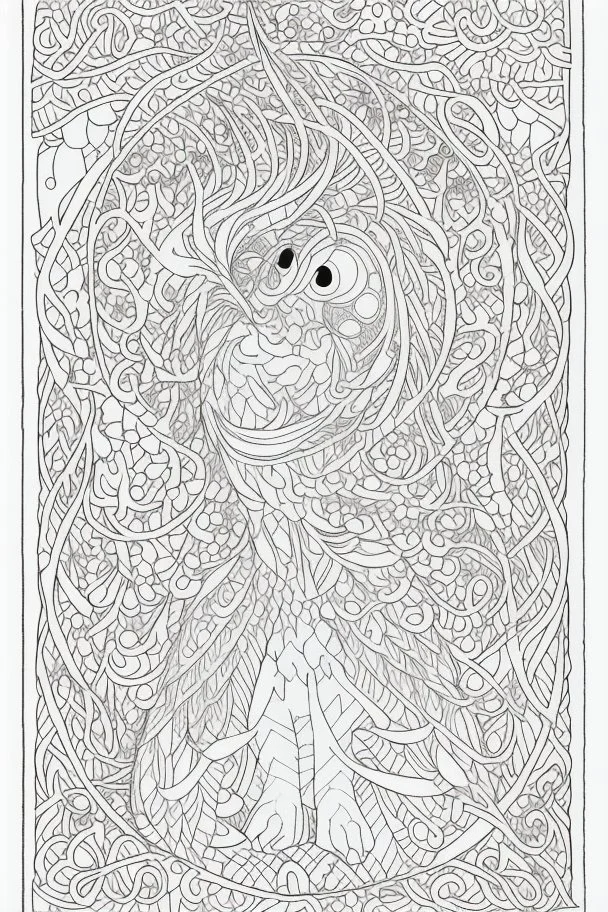 coloring book page of a magical animall