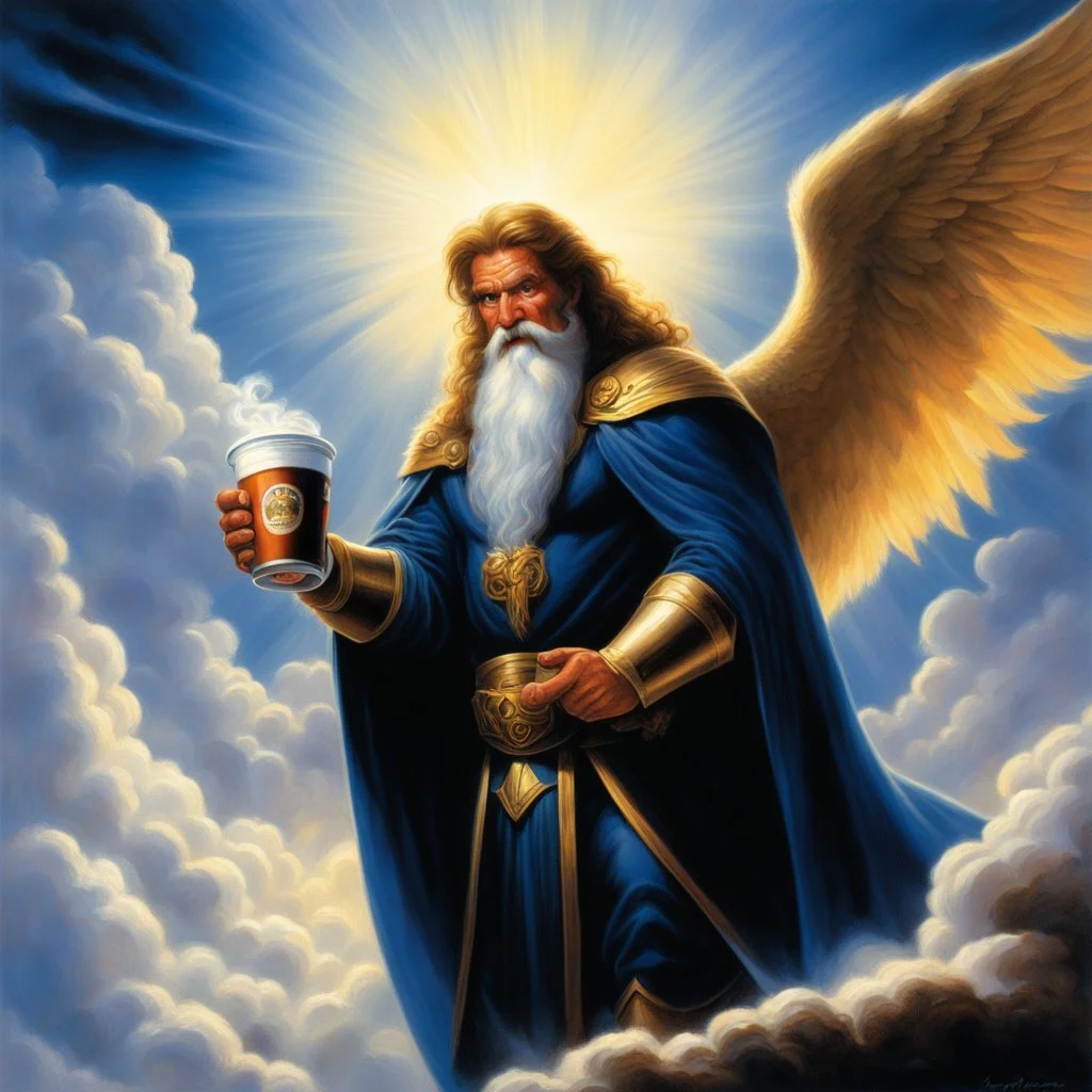 (in the Heaven, illustration by Jeff Easley) God may like coffee; his favorite drink will always be Guinness.