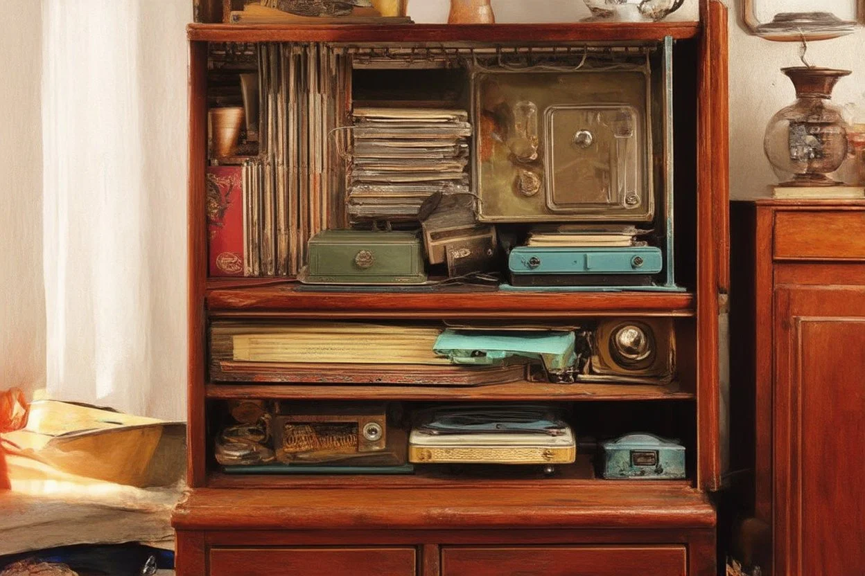 Very old stuff in a room, nostalgia, '900