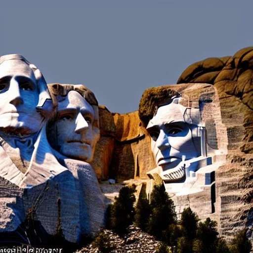 Mount Rushmore with a nice sunset behind it