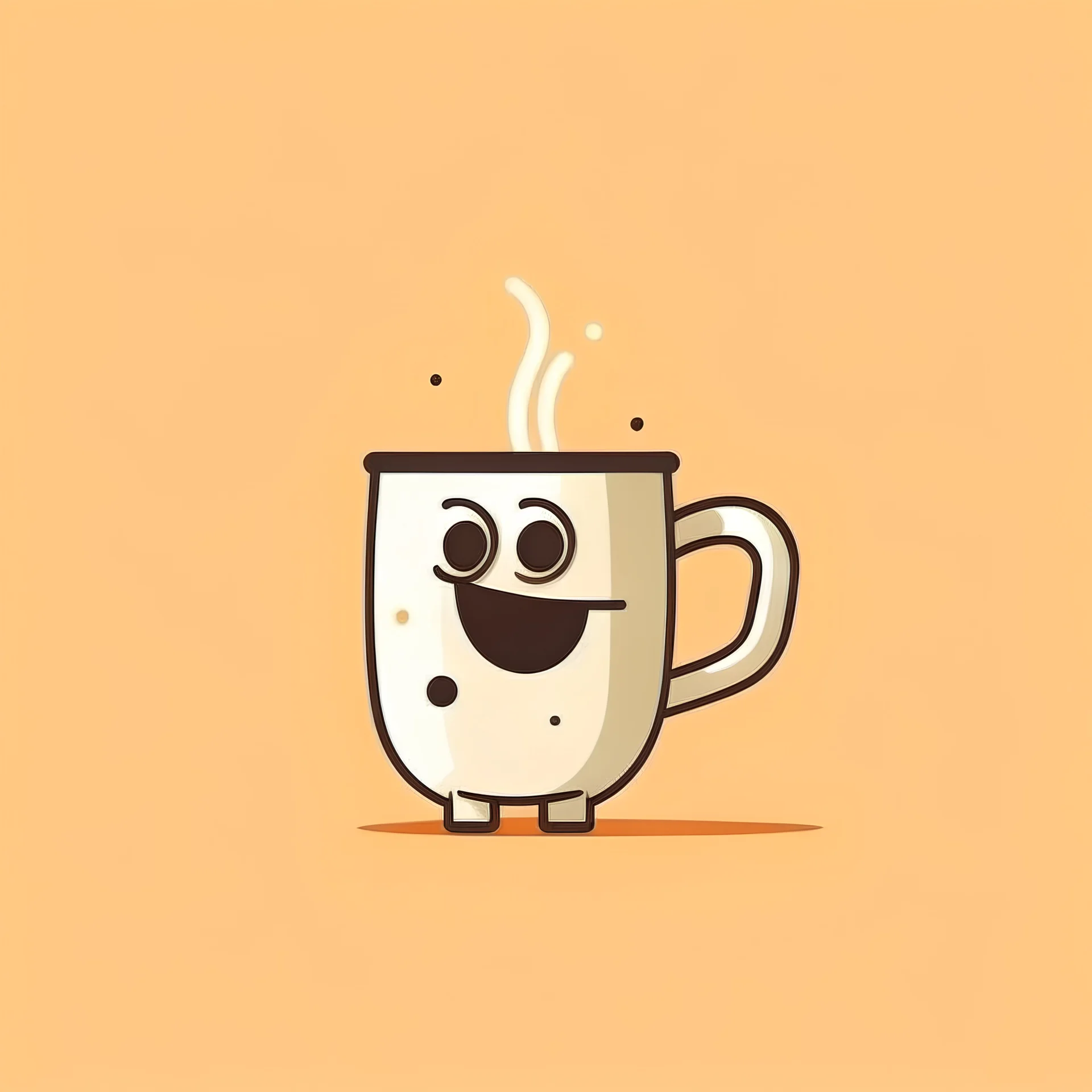 Craft a compelling minimalist cartoon illustration where a delighted, anthropomorphic sock is distinctly situated inside a plain coffee cup. Employ a restrained color palette and simple lines to accentuate the playful interaction between the sock and coffee. Ensure the presence of the sock inside the cup is unmistakable, maintaining a clean, uncluttered white background to achieve a powerful minimalist aesthetic, subtly conveying the essence of fun and creativity.