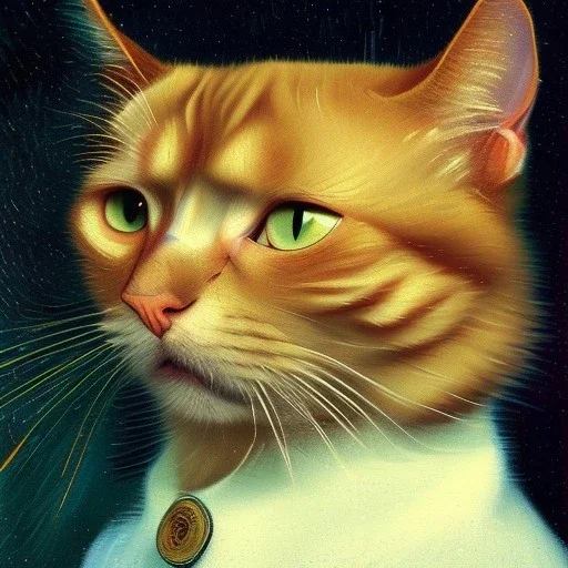 Portrait of a cat by Van Gogh, hyperrealism, masterpiece, expert, 8K, sharp focus, cinematic lighting