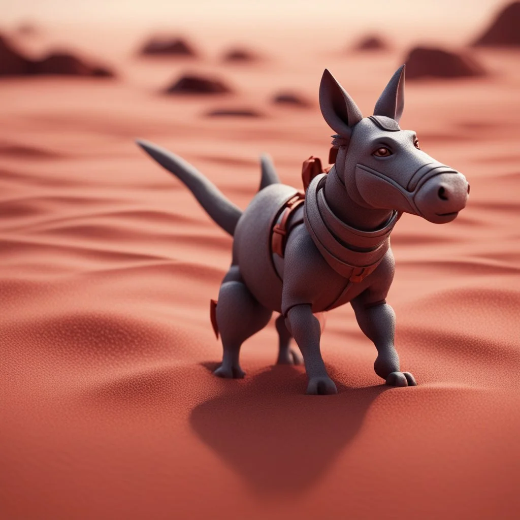 pen outline, in the style of Escher, donkey female ninja dingo hippo witch on the red sand beach ,bokeh like f/0.8, tilt-shift lens 8k, high detail, smooth render, down-light, unreal engine