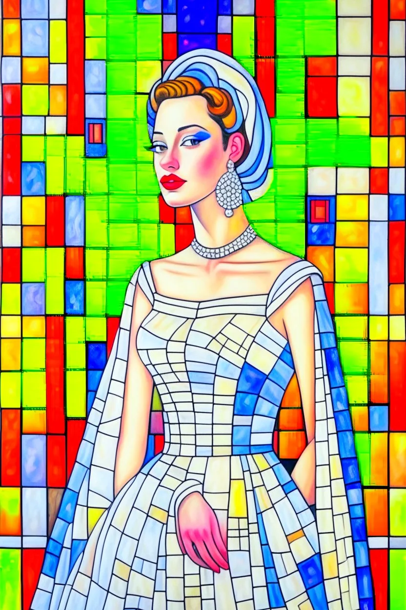 rtrait of a beautiful bride by James Gurney and Mondrian