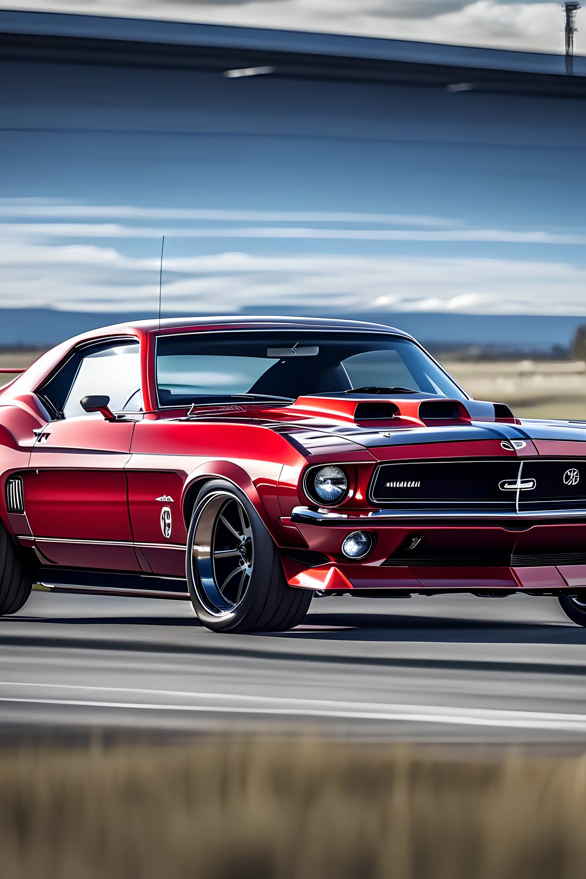 un mustang boss 97 convinado con dodge challenger srt