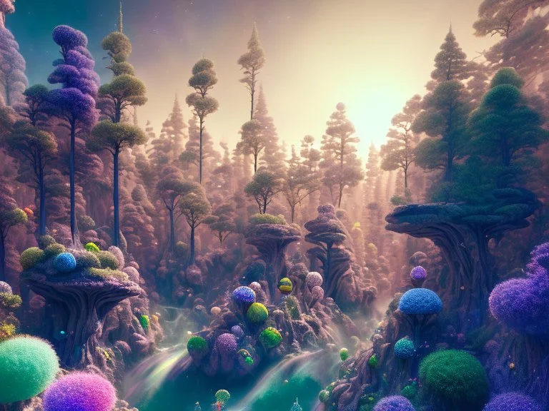 colorful crystal cosmic and galactic ambiance underground hill sky rocks sunny trees pools surreal, full of details, smooth, bright sunshine，soft light atmosphere, light effect，vaporwave colorful, concept art, smooth, extremely sharp detail, finely tuned detail, ultra high definition, 8 k, unreal engine 5, ultra sharp focus