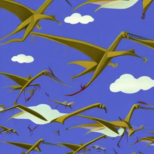  pterosaurs flying in the sky