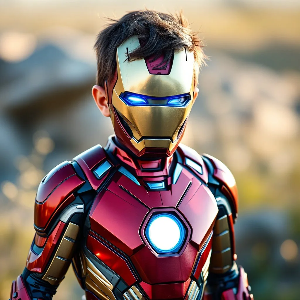 5 years old boy in ironman suit