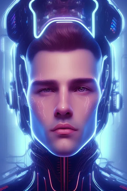 cyberpunk, head, men, portrai, tron