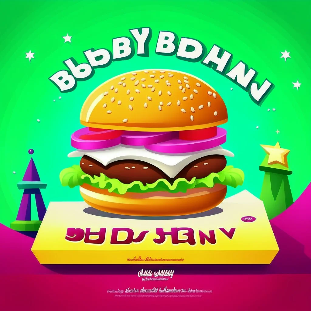 A social media design for a burger congratulating people on the occasion of Eid Al-Adha